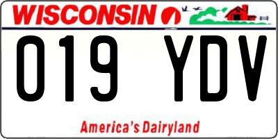 WI license plate 019YDV