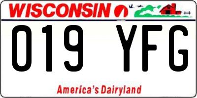 WI license plate 019YFG