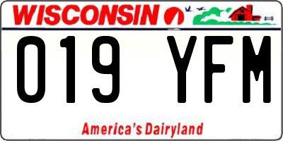 WI license plate 019YFM