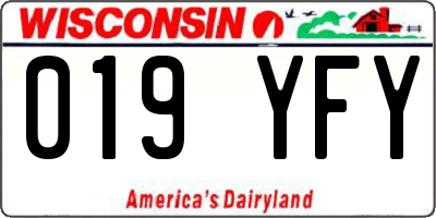 WI license plate 019YFY