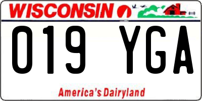 WI license plate 019YGA