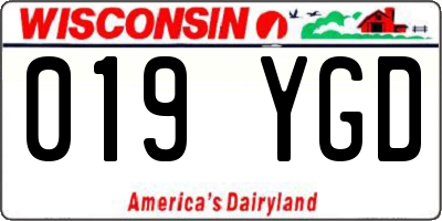 WI license plate 019YGD
