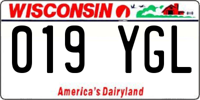 WI license plate 019YGL