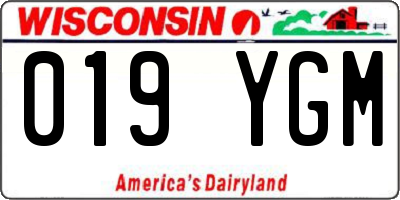 WI license plate 019YGM