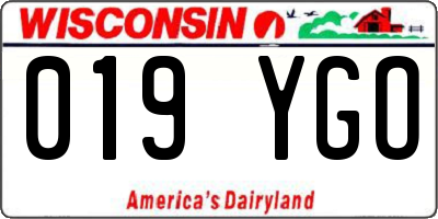 WI license plate 019YGO
