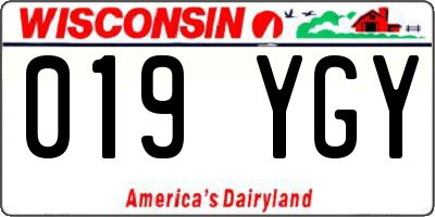 WI license plate 019YGY