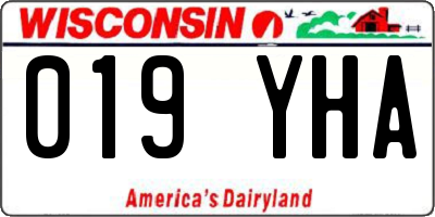 WI license plate 019YHA