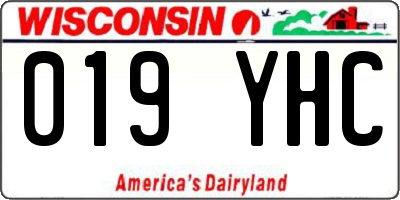 WI license plate 019YHC