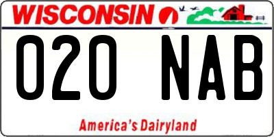 WI license plate 020NAB