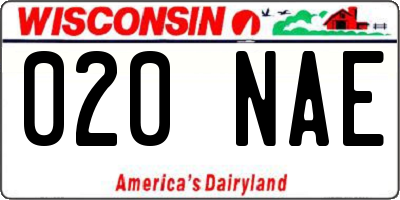 WI license plate 020NAE