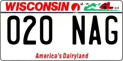 WI license plate 020NAG