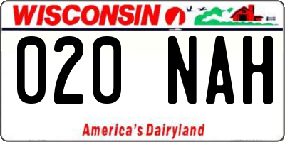 WI license plate 020NAH