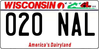 WI license plate 020NAL