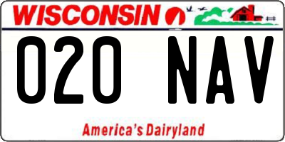 WI license plate 020NAV