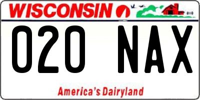 WI license plate 020NAX