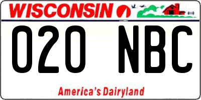 WI license plate 020NBC