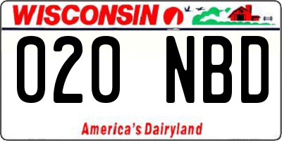 WI license plate 020NBD