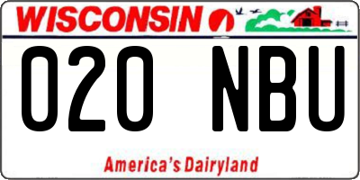 WI license plate 020NBU