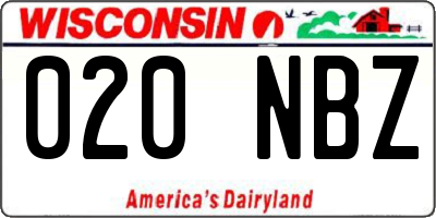 WI license plate 020NBZ