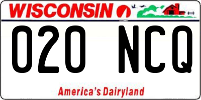 WI license plate 020NCQ
