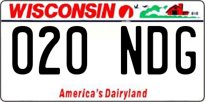 WI license plate 020NDG
