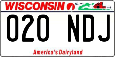 WI license plate 020NDJ
