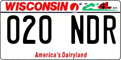 WI license plate 020NDR