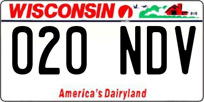 WI license plate 020NDV