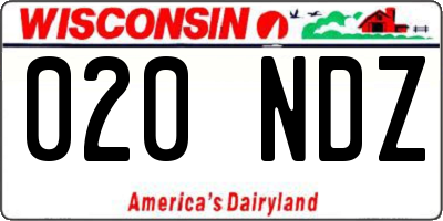 WI license plate 020NDZ