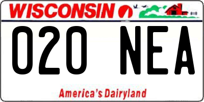 WI license plate 020NEA