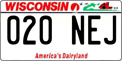 WI license plate 020NEJ