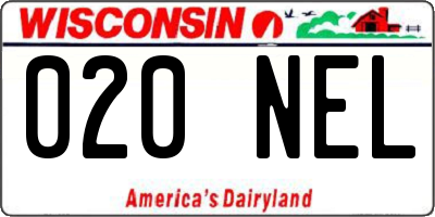 WI license plate 020NEL
