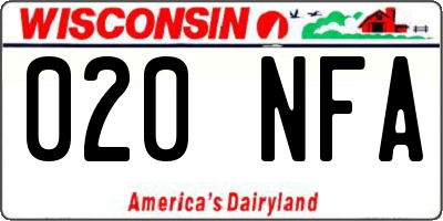 WI license plate 020NFA
