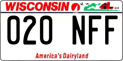 WI license plate 020NFF