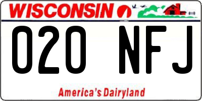 WI license plate 020NFJ