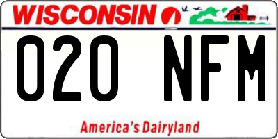 WI license plate 020NFM