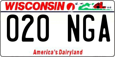 WI license plate 020NGA