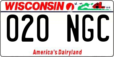 WI license plate 020NGC