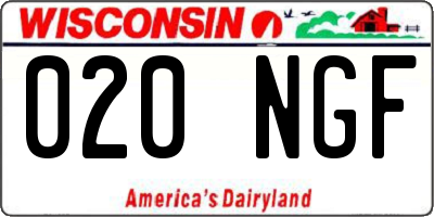 WI license plate 020NGF