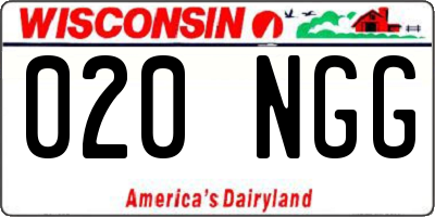 WI license plate 020NGG