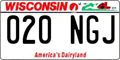 WI license plate 020NGJ