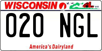 WI license plate 020NGL