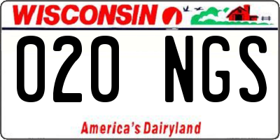 WI license plate 020NGS