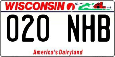 WI license plate 020NHB