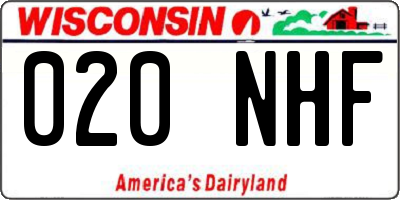 WI license plate 020NHF