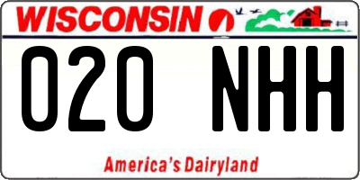 WI license plate 020NHH