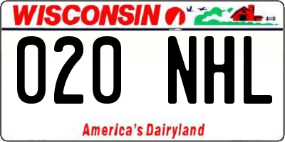 WI license plate 020NHL