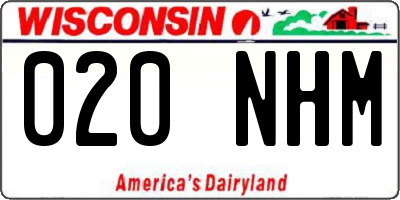WI license plate 020NHM