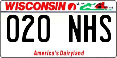 WI license plate 020NHS