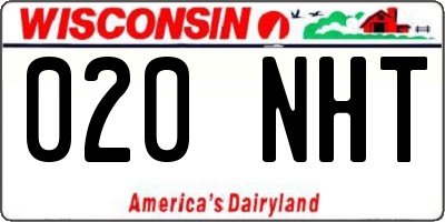WI license plate 020NHT